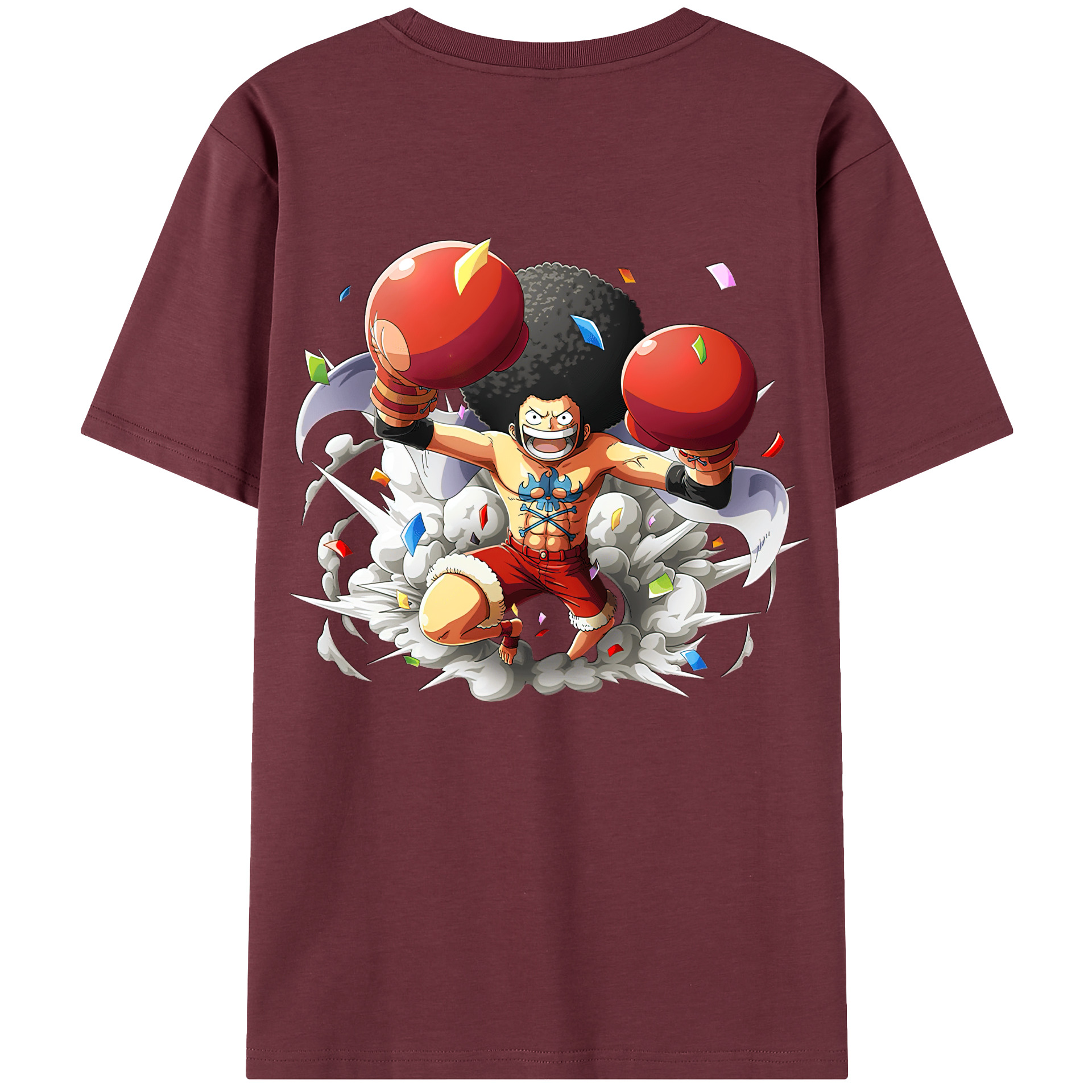 ワンピース モンキー・D・ルフィ ONE PIECE Monkey D. Luffy 綿100％半袖Tシャツ（背面プリント）